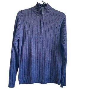 Oscar De La Renta Men's Sweater 1/4 Quarter Zip Tight Knit Maroon Purple Medium